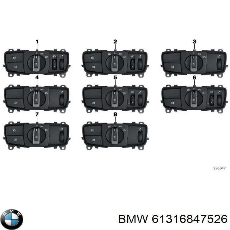 Comutador das luzes no "painel de instrumentos" BMW 61316847526 preço, a partir de 83,57 USD