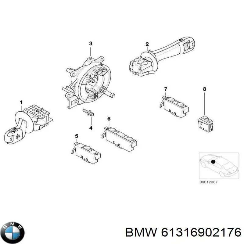 Compre 6902176 BMW Unidade de botões dianteira direita de controlo de elevador de vidro