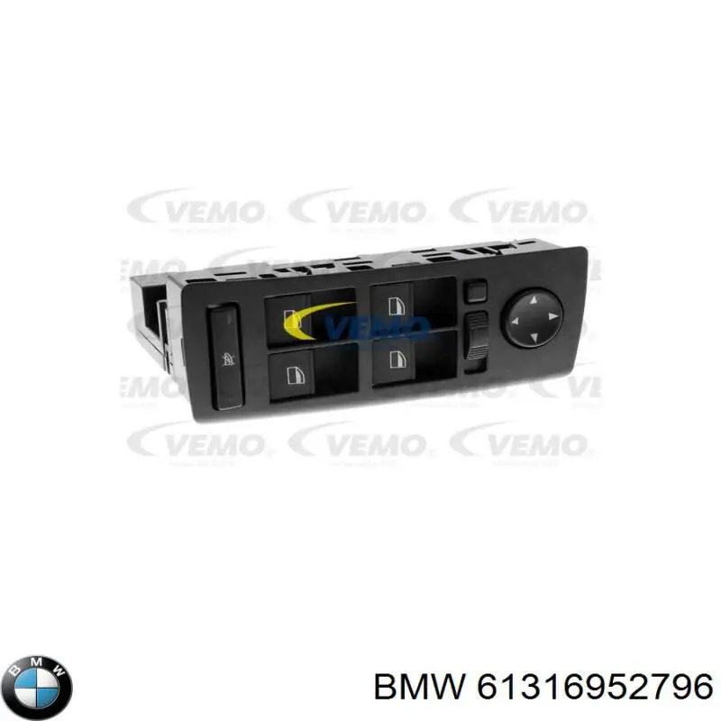 6907498 BMW Unidade de botões dianteira esquerda de controlo de elevador de vidro