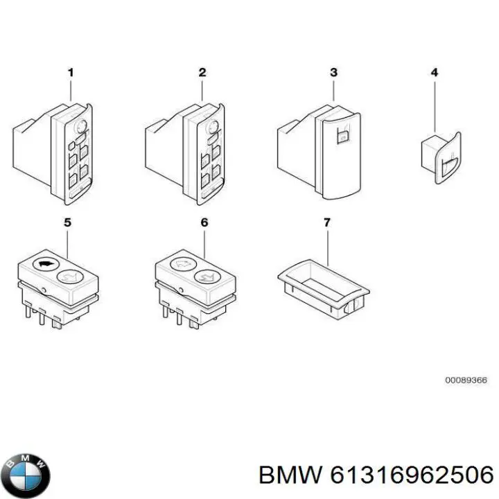 Compre 6907498 BMW Unidade de botões dianteira esquerda de controlo de elevador de vidro