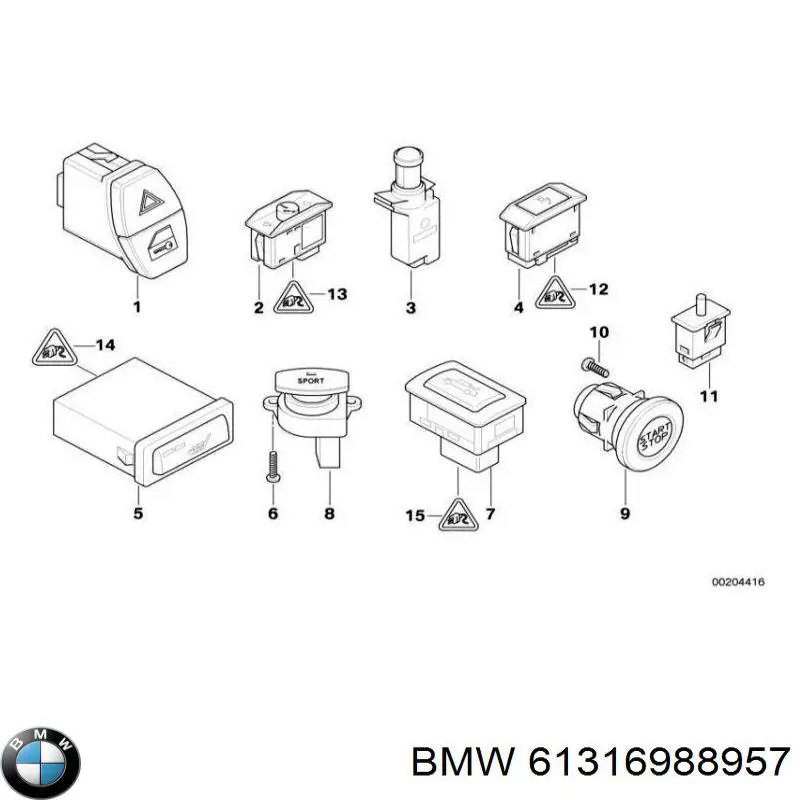 Botão de ativação de aquecimento do assento BMW 61316988957 preço, a partir de 71,50 USD