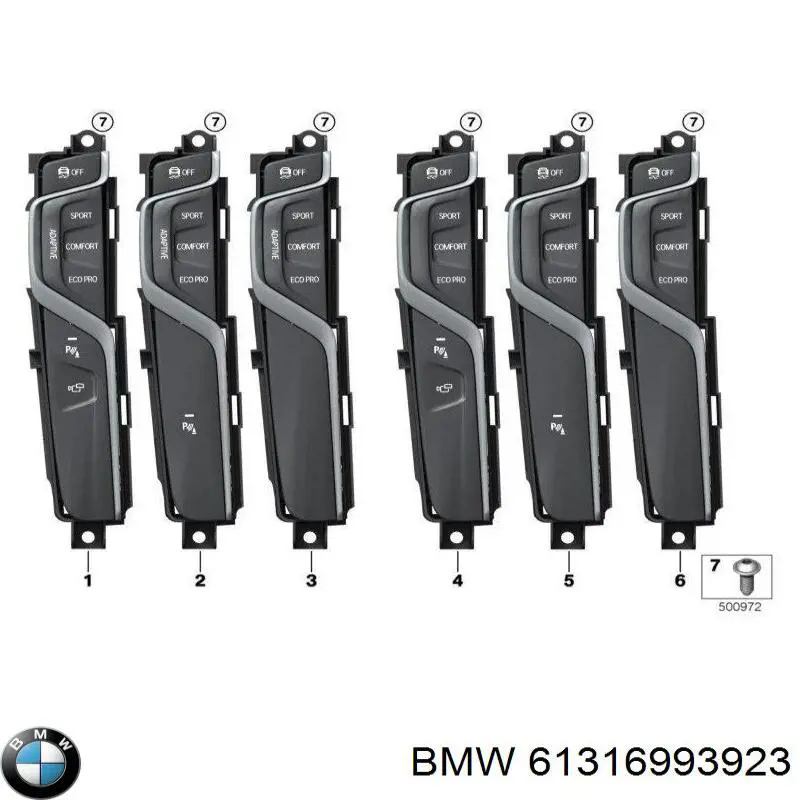 61316993923 BMW Bloco de botões do console central