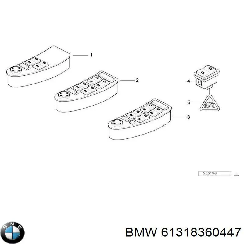 Unidade de botões dianteira esquerda de controlo de elevador de vidro BMW 61318360447 preço, a partir de 37,52 USD