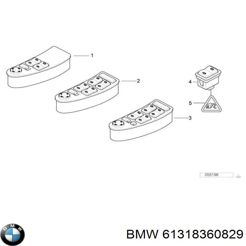 Unidade de botões dianteira esquerda de controlo de elevador de vidro BMW 61318360829 preço, a partir de 37,31 USD