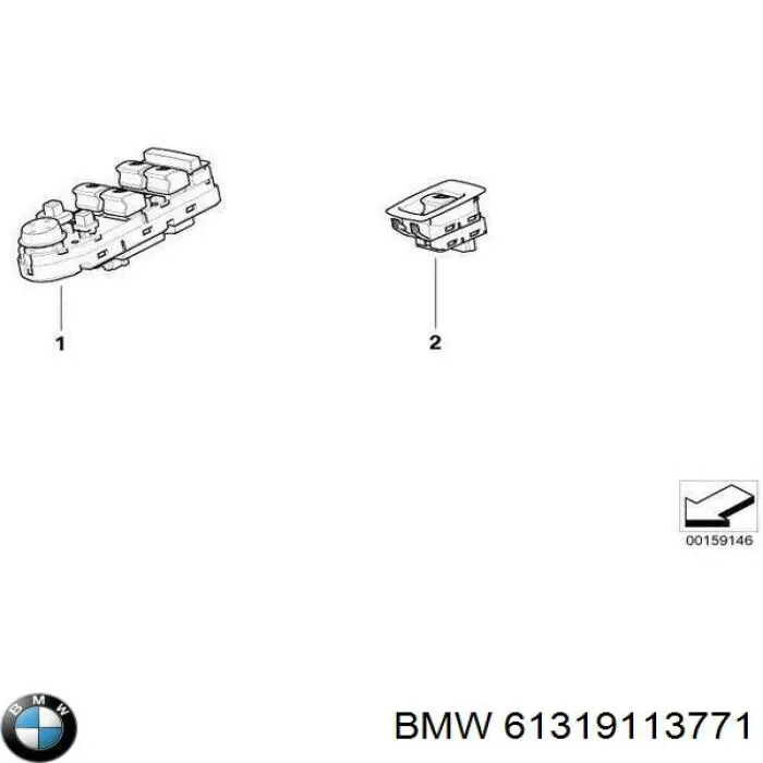 Botão dianteiro direito de ativação de motor de acionamento de vidro BMW 61316951956 preço, a partir de 32,71 USD