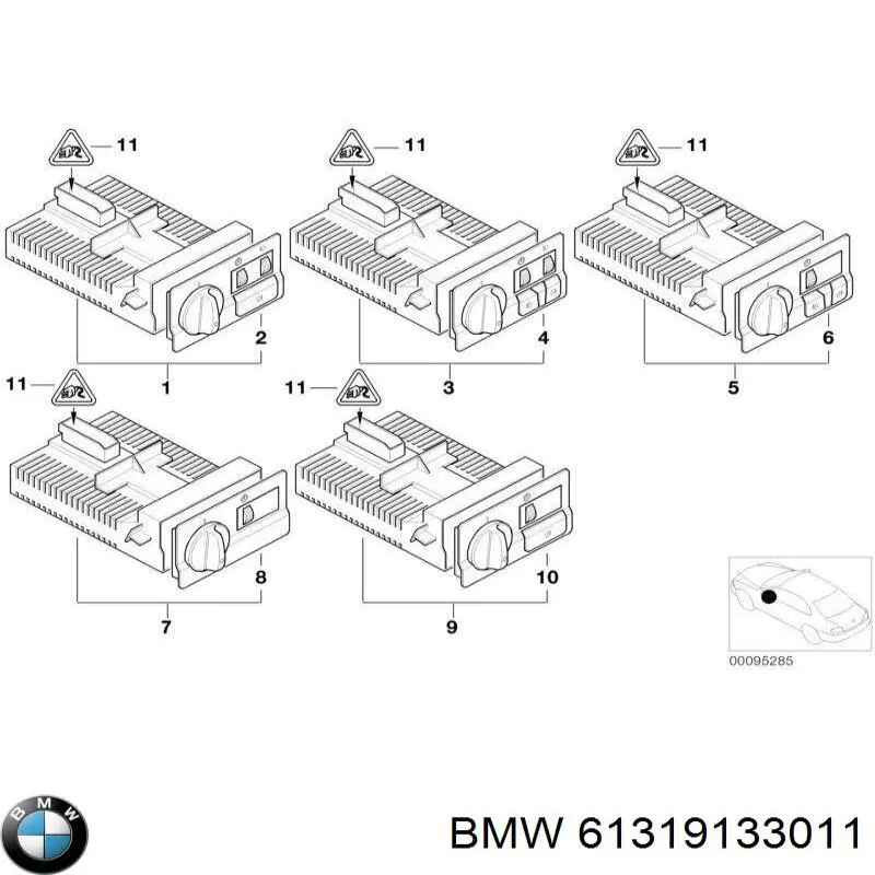 61319133011 BMW Comutador das luzes no "painel de instrumentos"