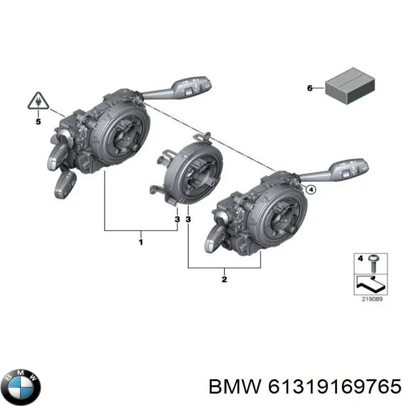 61319169765 BMW Anel AIRBAG de contato, cabo plano do volante