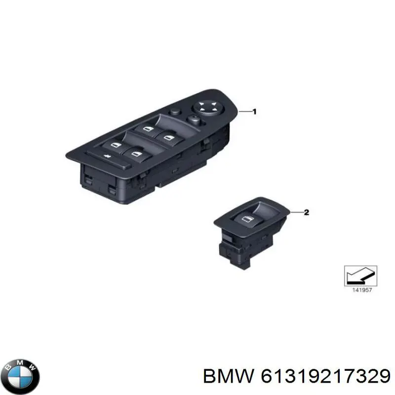 Unidade de botões dianteira esquerda de controlo de elevador de vidro BMW 61319217329 preço, a partir de 62,59 USD