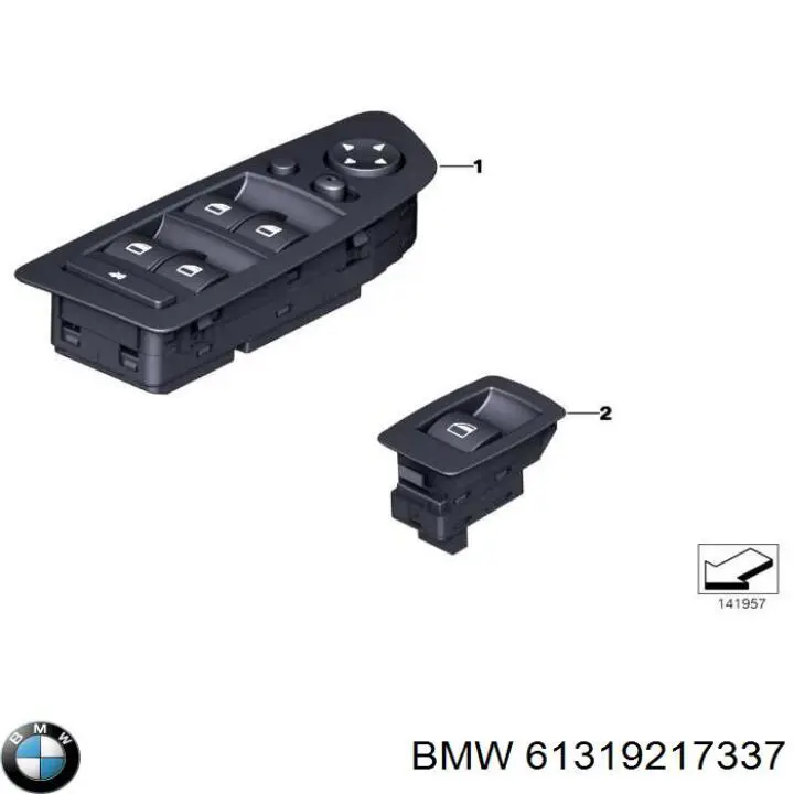 Unidade de botões dianteira esquerda de controlo de elevador de vidro BMW 61319217328 preço, a partir de 66,15 USD