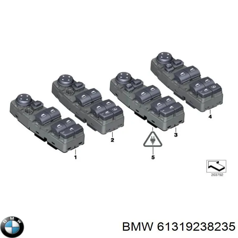 Unidade de botões dianteira esquerda de controlo de elevador de vidro BMW 61319179905 preço, a partir de 112,37 USD