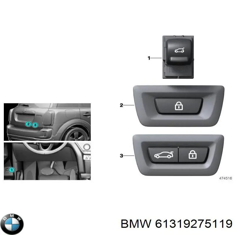Puxador externo de tampa de porta-malas (de 3ª/5ª porta traseira) BMW 61319275119 preço, a partir de 54,48 USD