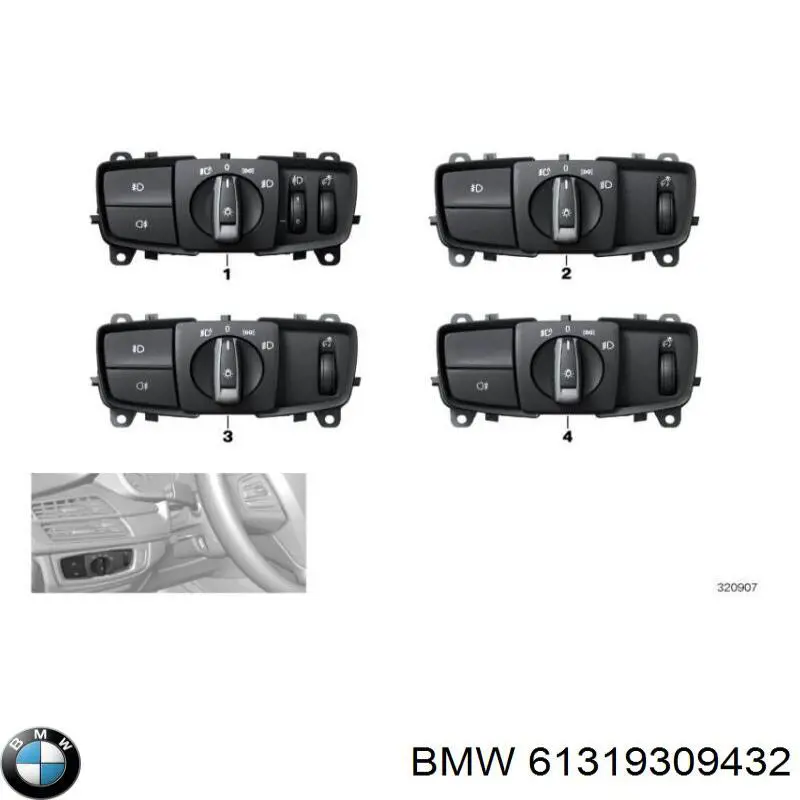 Comutador das luzes no "painel de instrumentos" BMW 61315A254A1 preço, a partir de 103,86 USD