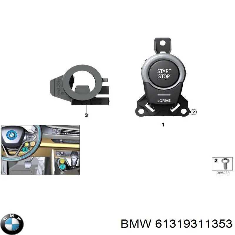61319311353 BMW Antena (anel) de imobilizador