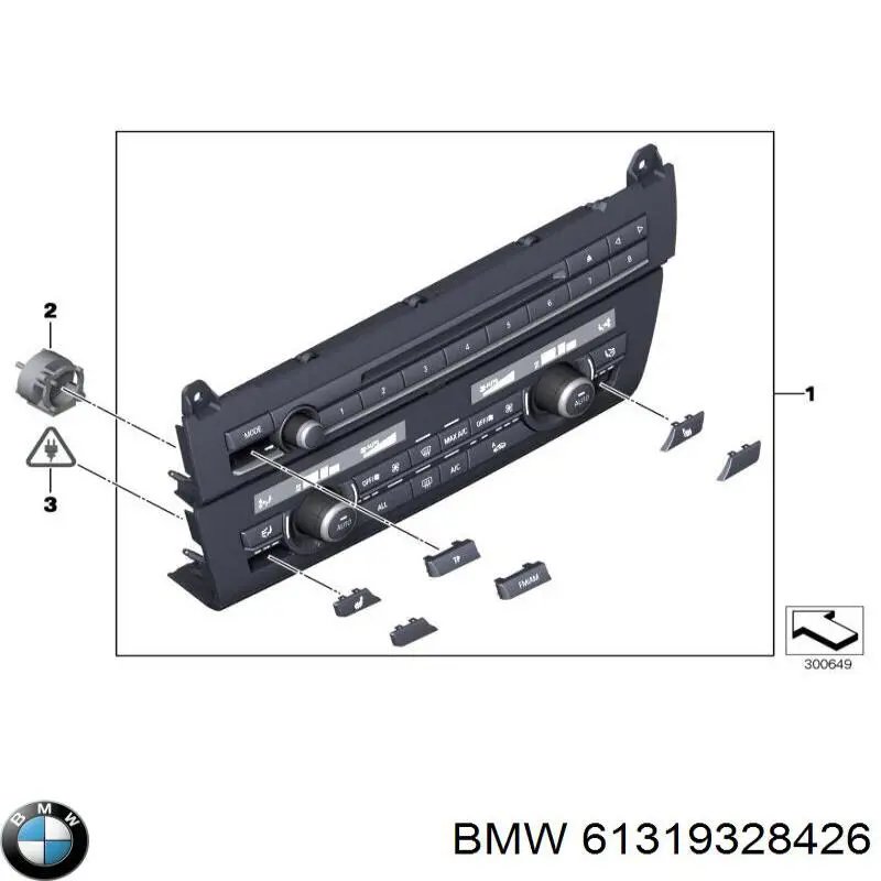 61319328426 BMW Unidade de controlo dos modos de aquecimento/condicionamento