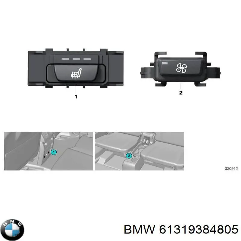 Botão de ativação de aquecimento do assento BMW 61319384805 preço, a partir de 57,88 USD