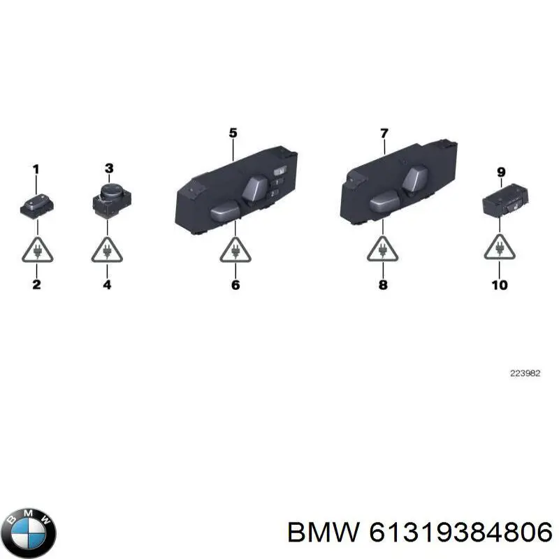 Botão de ativação de aquecimento do assento 9163293 BMW