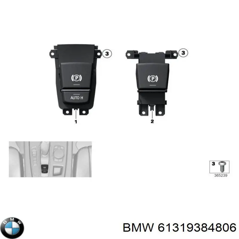 9163293 BMW Botão de ativação de aquecimento do assento