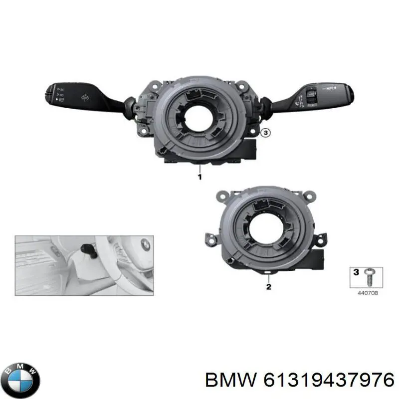 61319436667 BMW Comutador instalado na coluna da direção, montado