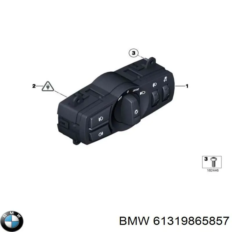 61319865857 BMW Comutador das luzes no "painel de instrumentos"
