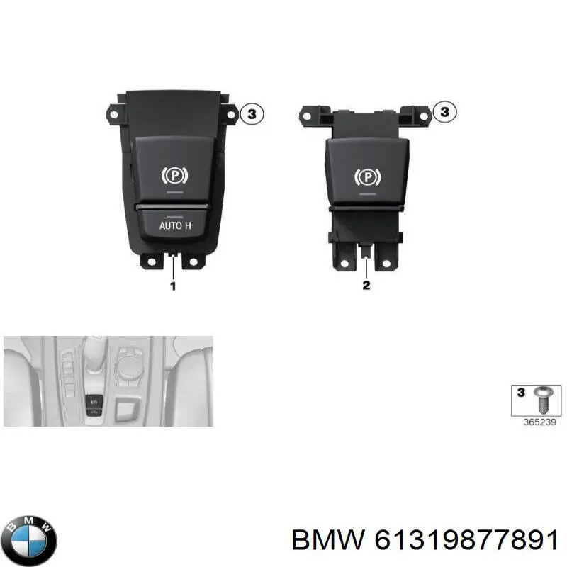 Tecla do freio de estacionamento eletromecânico BMW 61319877891 preço, a partir de 48,93 USD