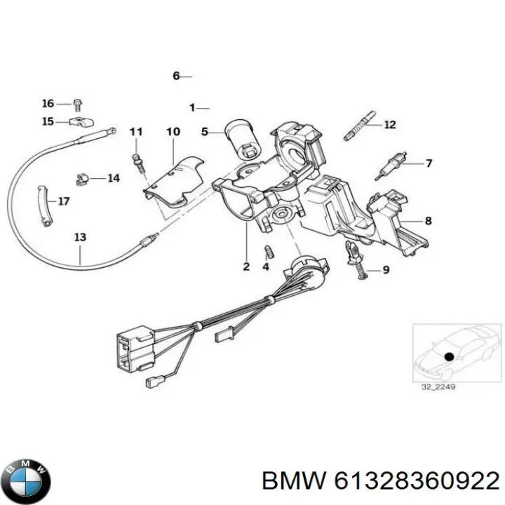 61328360922 BMW Grupo de contato de fecho de ignição