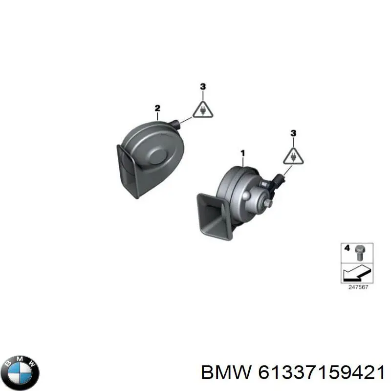 61337159421 BMW Sinal sonoro (cláxon)
