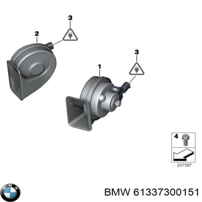 61337300151 BMW Sinal sonoro (cláxon)