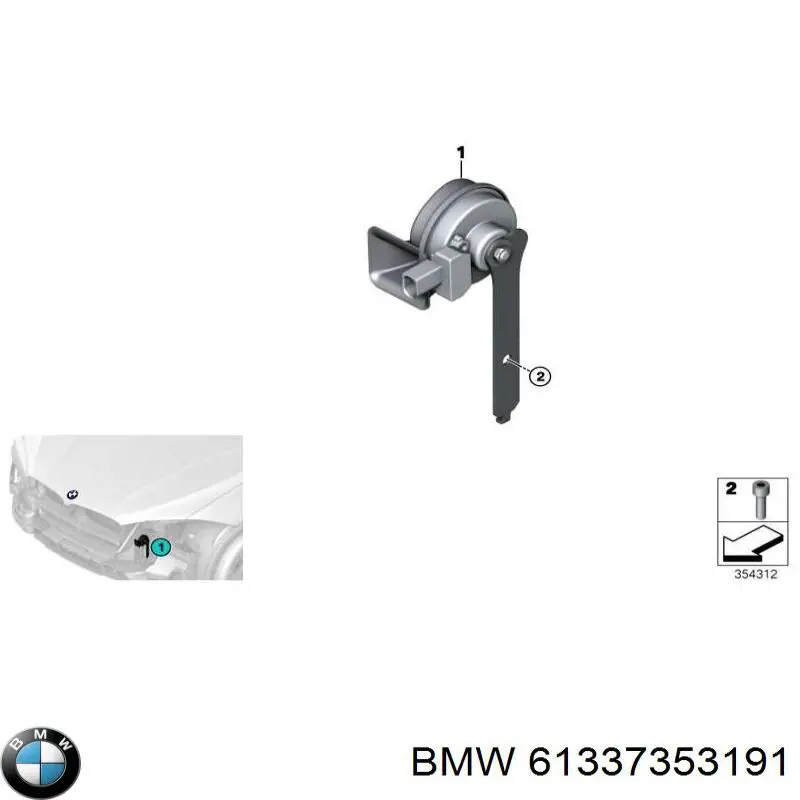 61337353191 BMW Sinal sonoro (cláxon)