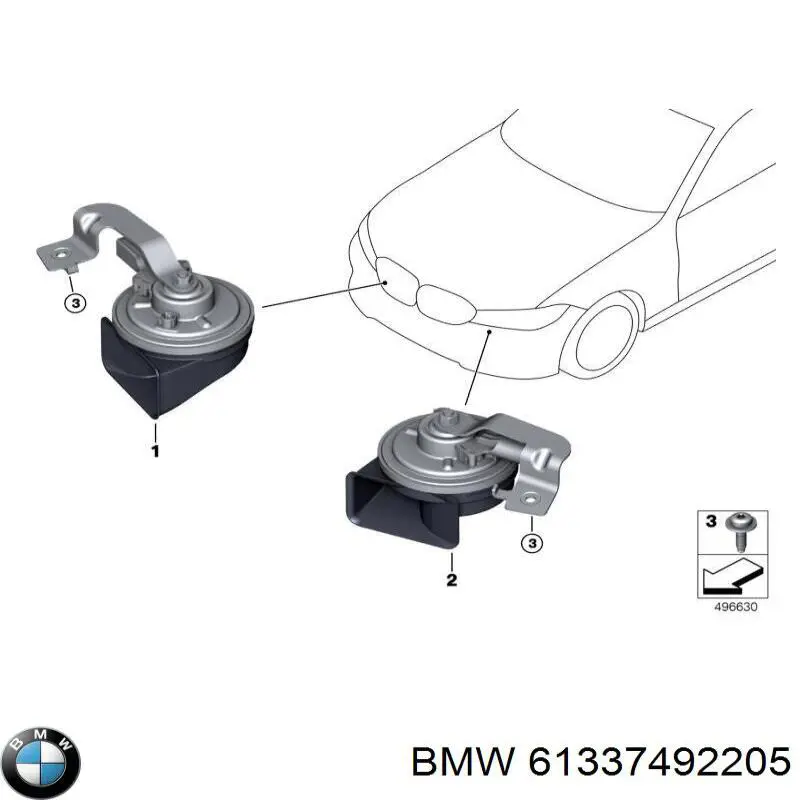 Sinal sonoro (cláxon) para BMW 3  G20, G80, G28