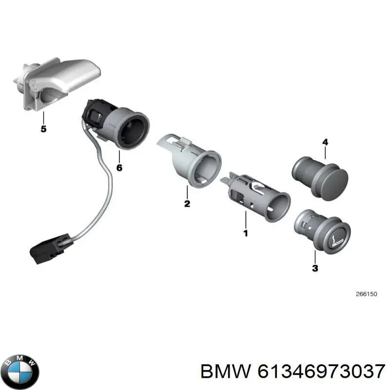 61346973037 BMW Assento (tomada) de acendedor de cigarros