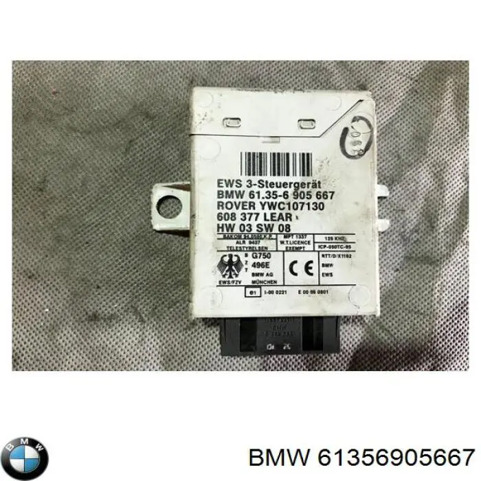 61356905667 BMW Módulo de direção (Centralina eletrônica) de imobilizador