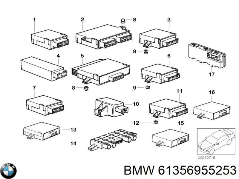 61356955253 BMW Unidade de controlo de gancho de reboque