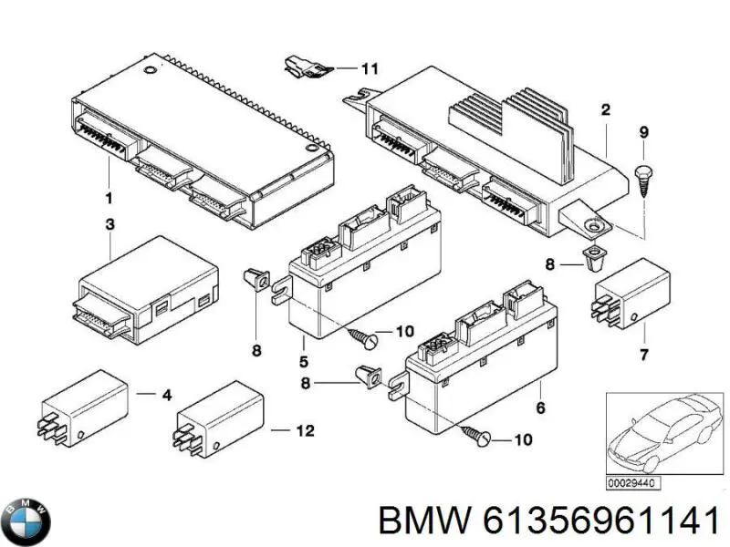 Módulo "Interface de diagnóstico" BMW 61356961141 preço, a partir de 746,31 USD
