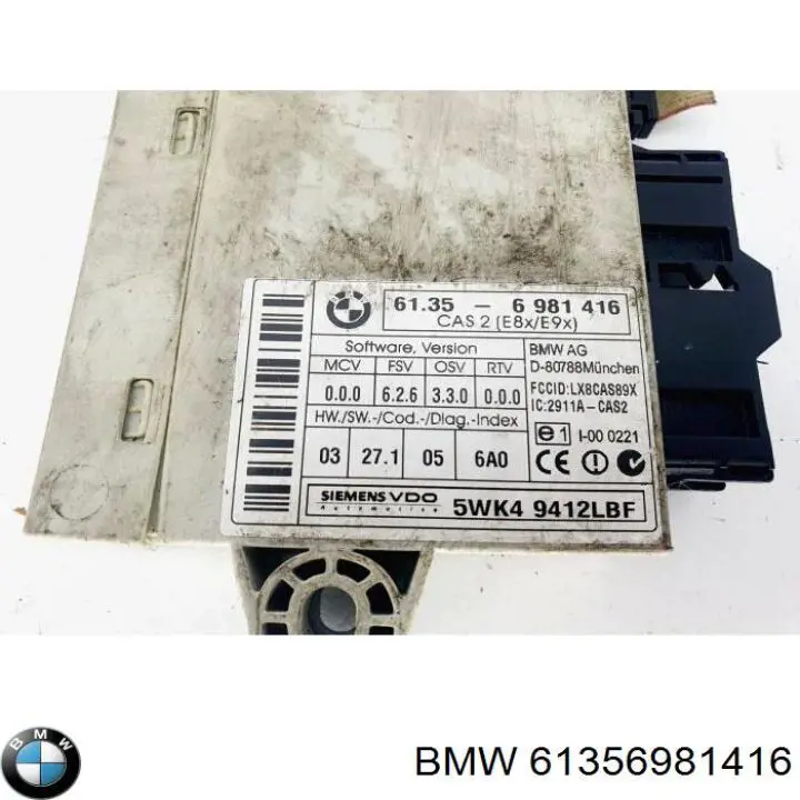 Módulo de direção (Centralina eletrônica) de imobilizador BMW 61356981416