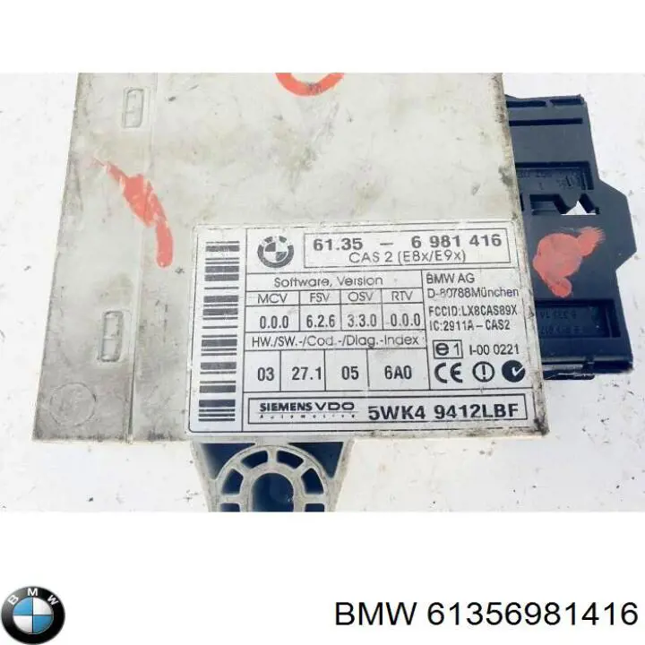 61356981416 BMW Módulo de direção (Centralina eletrônica) de imobilizador