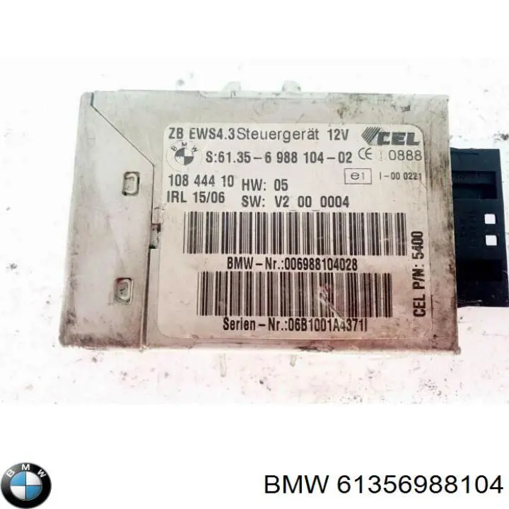 61356988104 BMW Módulo de direção (Centralina eletrônica) de imobilizador