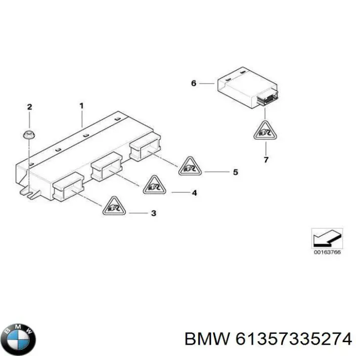 Módulo de direção (Centralina eletrônica) de abertura de tampa de porta-malas (de 3ª/5ª porta traseira) BMW 61357335274 preço, a partir de 204,72 USD