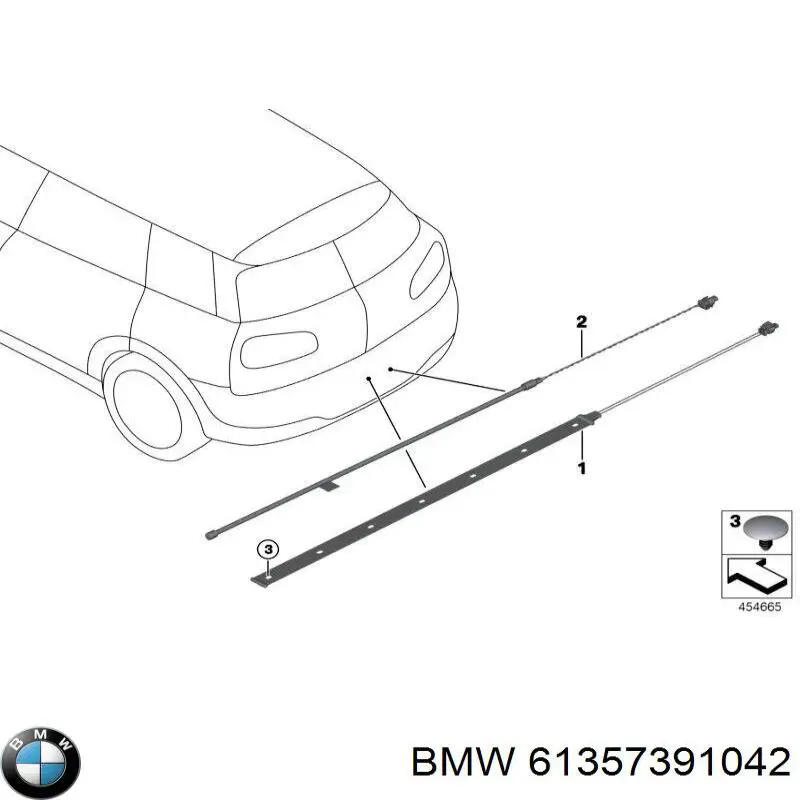 61357391042 BMW Sensor de abertura de tampa de porta-malas/da porta traseira (de tampa de alcapão)
