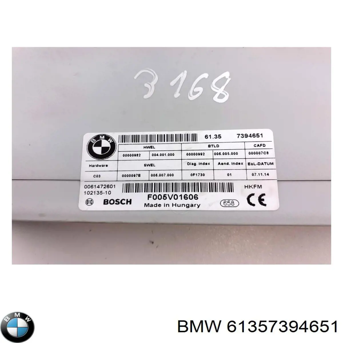 Compre 61357333928 BMW Módulo de direção (Centralina eletrônica) de abertura de tampa de porta-malas (de 3ª/5ª porta traseira)