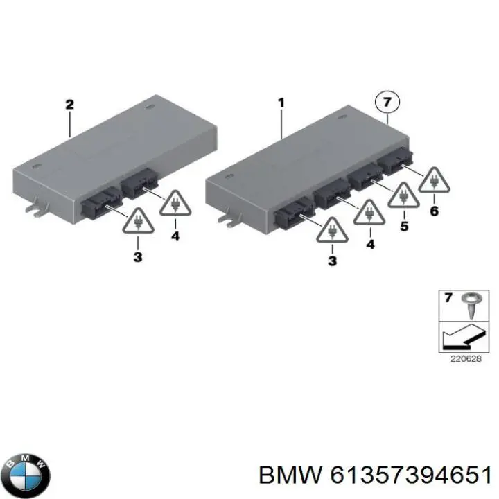 61357333928 BMW Módulo de direção (Centralina eletrônica) de abertura de tampa de porta-malas (de 3ª/5ª porta traseira)