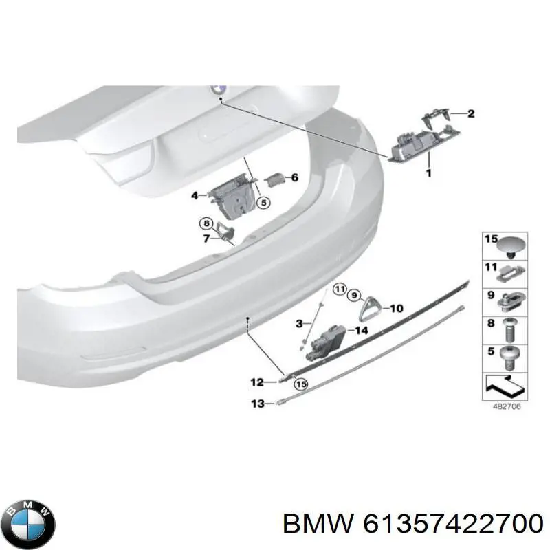 Sensor de abertura de tampa de porta-malas/da porta traseira (de tampa de alcapão) BMW 61357422700 preço, a partir de 144,35 USD