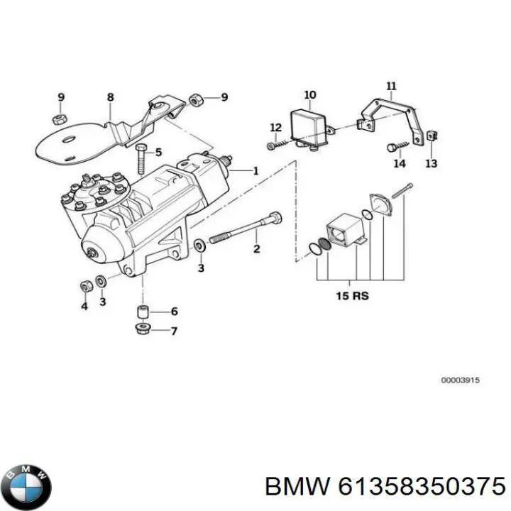 61358350375 BMW Módulo de direção (Centralina eletrônica) de controlo de integridade de lâmpadas