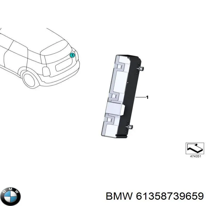 61358739659 BMW Módulo de direção (Centralina eletrônica) de abertura de tampa de porta-malas (de 3ª/5ª porta traseira)