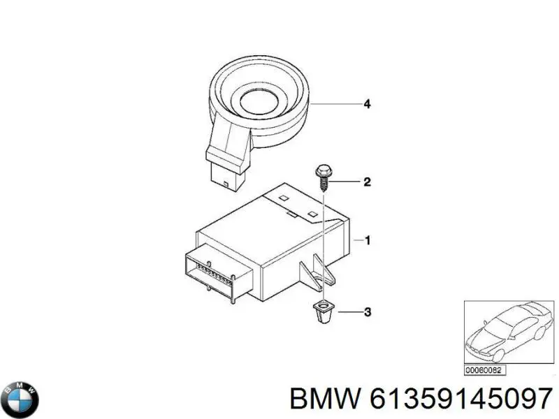 61359145097 BMW Módulo de direção (Centralina eletrônica) de imobilizador