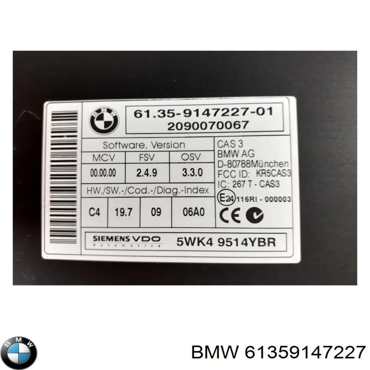 61359147227 BMW Unidade de conforto