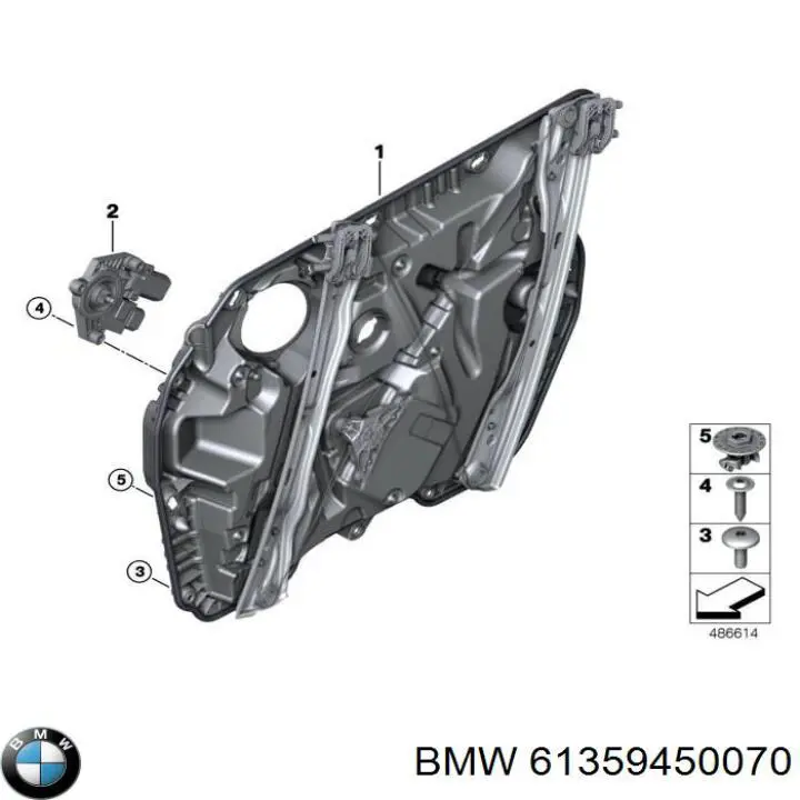 61359450070 BMW Motor de acionamento de vidro da porta dianteira direita