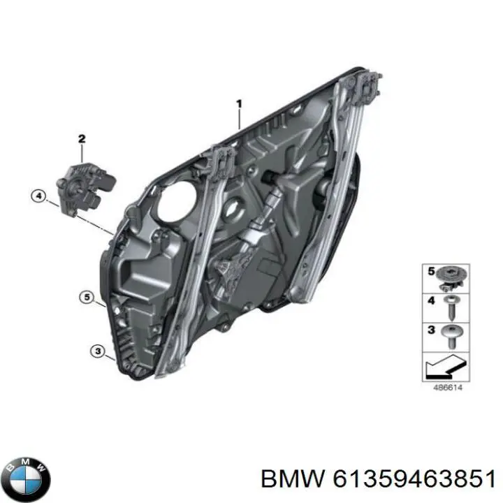 61359463851 BMW Motor de acionamento de vidro da porta dianteira esquerda