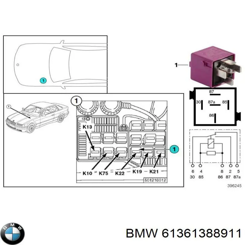 Compre 61361388911 BMW Relê de aparelho de ar condicionado