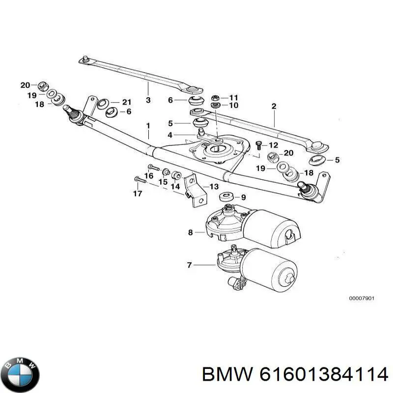 Compre 61601384114 BMW Trapézio de limpador pára-brisas