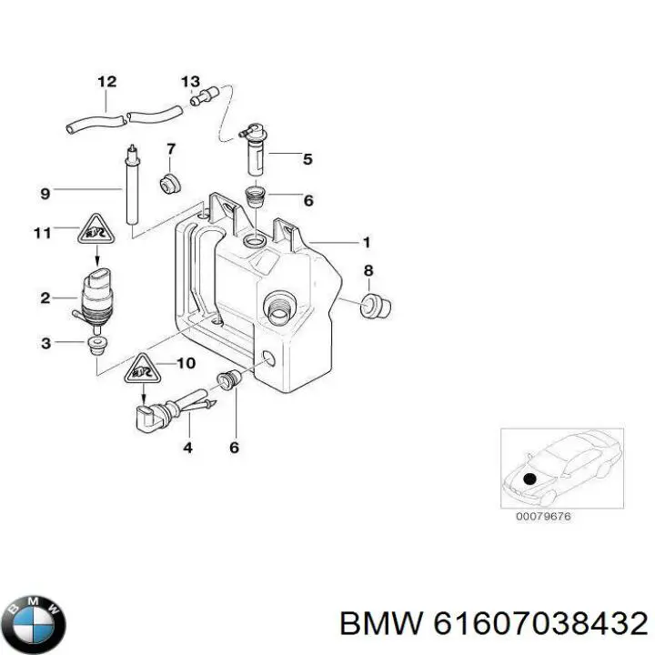 Tanque de fluido para lavador de vidro BMW 61607038432 preço, a partir de 58,58 USD